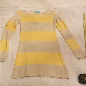 Melissa Odabash Yellow and Cream Striped Dress